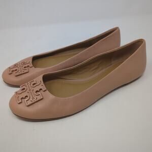 Tory Burch Light Pink Leather Melinda Ballet Flats Womens Size 9